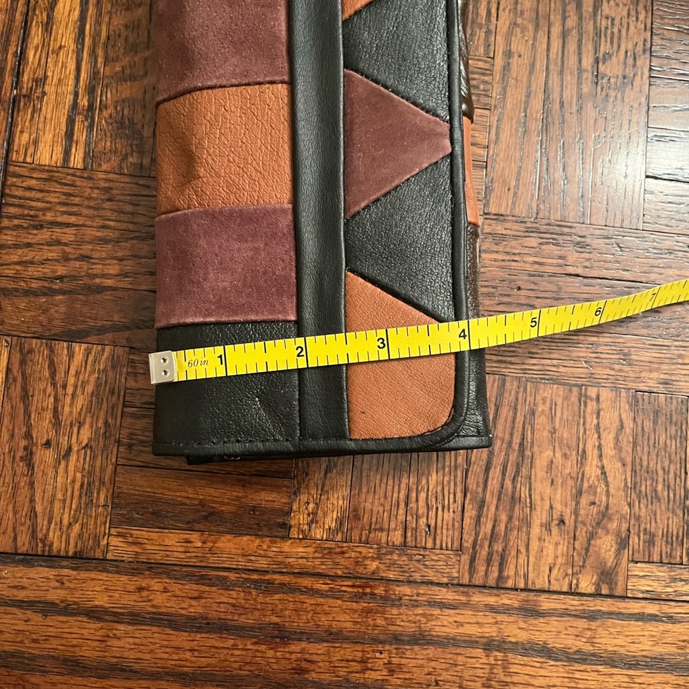 Colorblock Leather Patchwork Wallet - image 6